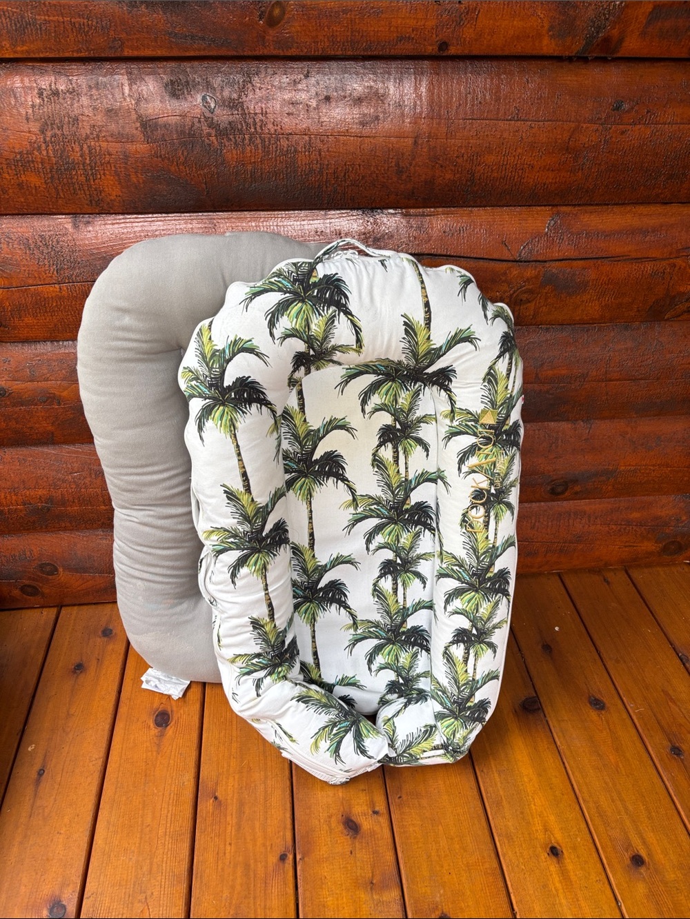 Dockatot Palm Print Nursery Lounger - snuggle me organic extra lounger bundle